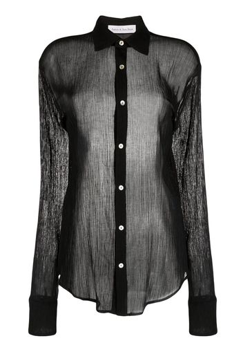 Ludovic de Saint Sernin long-sleeve semi-sheer shirt - Nero