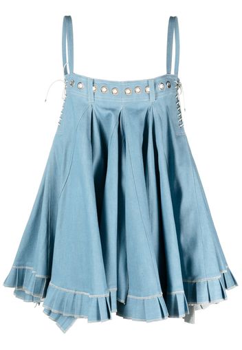 Ludovic de Saint Sernin denim babydoll minidress - Blu