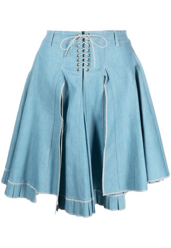 Ludovic de Saint Sernin Mirage denim pleated skirt - Blu