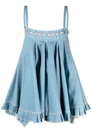 Ludovic de Saint Sernin denim babydoll minidress - Blu