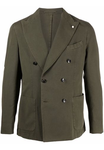 LUIGI BIANCHI MANTOVA double-breasted cotton blazer - Verde