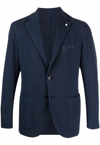 LUIGI BIANCHI MANTOVA single-breasted cotton blazer - Blu