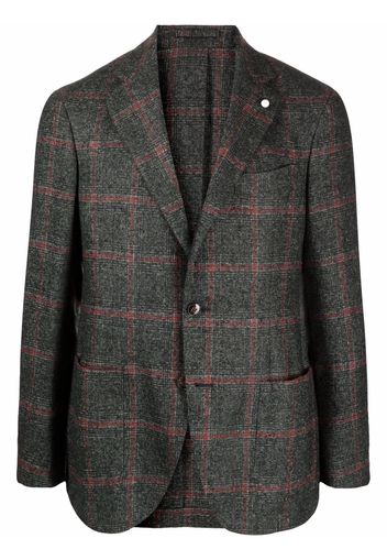 LUIGI BIANCHI MANTOVA check-print single-breasted blazer - Verde