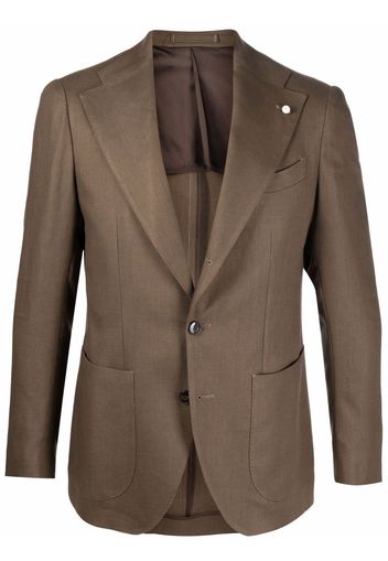 LUIGI BIANCHI MANTOVA notched-lapels single-breasted blazer - Verde