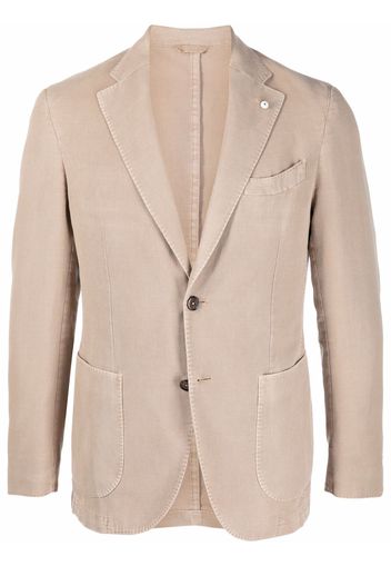 LUIGI BIANCHI MANTOVA nocthed-lapels single-breasted blazer - Toni neutri