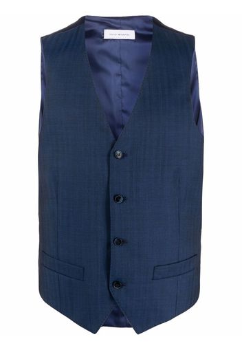 LUIGI BIANCHI MANTOVA check-pattern waistcoat - Blu