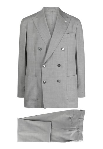 LUIGI BIANCHI MANTOVA virgin wool double-breasted suit - Grigio