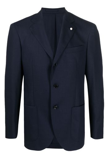 LUIGI BIANCHI MANTOVA brooch-detail single-breasted blazer - Blu