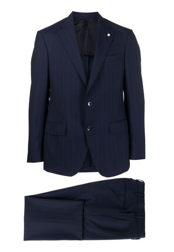 LUIGI BIANCHI MANTOVA striped two-piece single-breasted suit - Blu