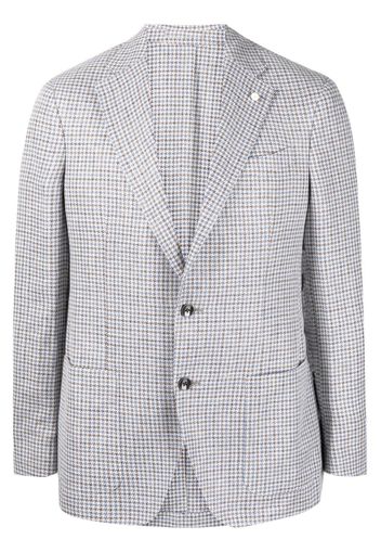 LUIGI BIANCHI MANTOVA houndstooth-pattern linen blazer - Toni neutri