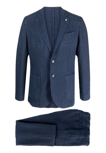 LUIGI BIANCHI MANTOVA single-breasted linen suit - Blu