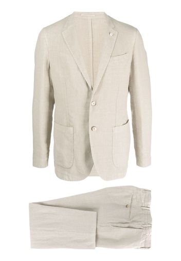 LUIGI BIANCHI MANTOVA single-breasted linen suit - Toni neutri