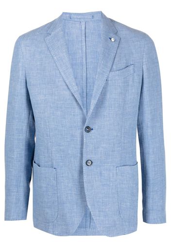 LUIGI BIANCHI MANTOVA mélange single-breasted blazer - Blu