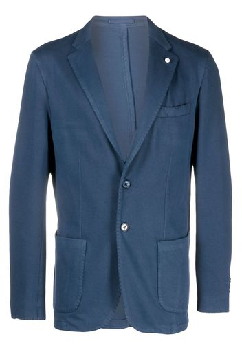 LUIGI BIANCHI MANTOVA single-breasted cotton blazer - Blu