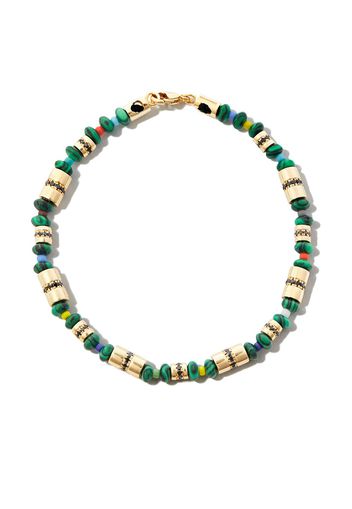 LUIS MORAIS 14kt yellow gold and malachite beaded bracelet - Oro