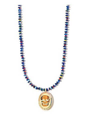 LUIS MORAIS 14kt yelow gold Skull beaded necklace - Oro