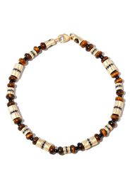 LUIS MORAIS 14kt yellow gold beaded sapphire and tigers eye bracelet - Oro