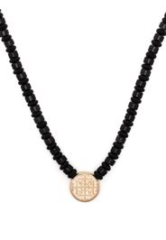 LUIS MORAIS Collana Money Seal in oro giallo 14kt con perline di onice - Nero