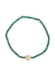 LUIS MORAIS 14kt yellow gold Good Luck beaded bracelet - Verde