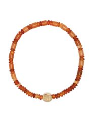 LUIS MORAIS 14kt yellow gold Horus Eyes beaded bracelet - Marrone