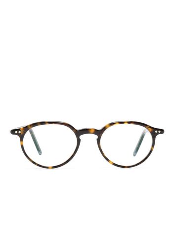 Lunor tortoiseshell-effect round-frame glasses - Marrone