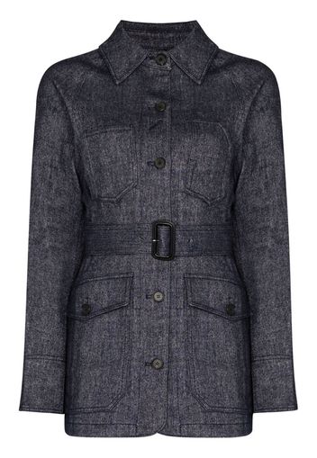 Signature Stitch belted wool jacket