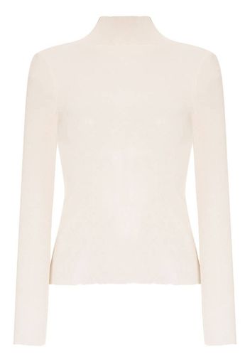 wrinkle turtleneck sheer top