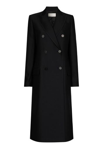 double-breasted long wool coat