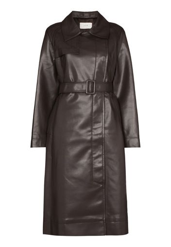 faux leather trench coat