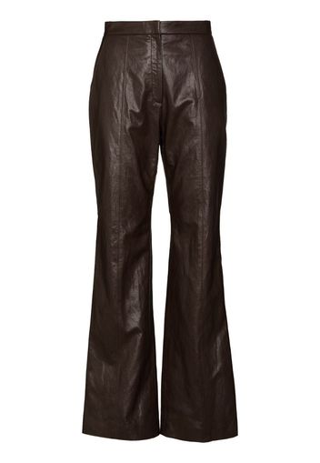 bootcut vegan leather trousers