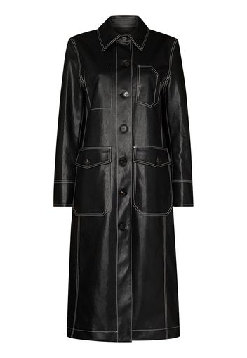 LVIR contrast-stitch buttoned coat - Nero