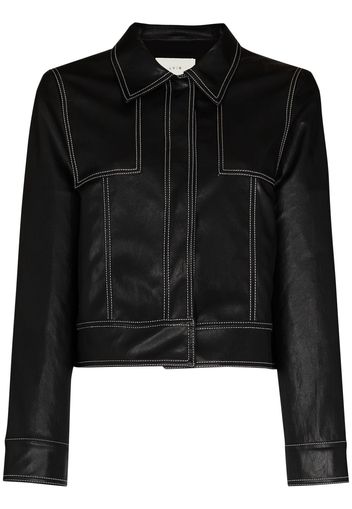 LVIR contrast-stitch leather jacket - Nero