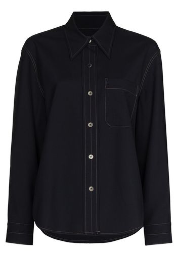 LVIR contrast-stitch buttoned shirt - Blu