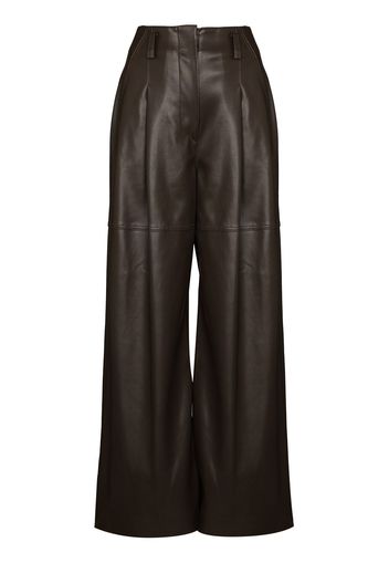 LVIR faux-leather wide leg trousers - Marrone