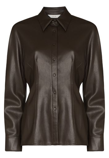 LVIR faux leather button-front shirt - Marrone