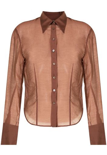 LVIR Camicia con effetto stropicciato - Marrone