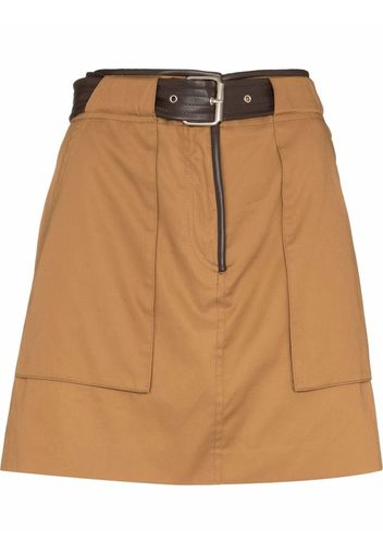 LVIR belted A-line mini skirt - Marrone