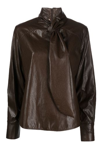 LVIR twisted-neck long-sleeve shirt - Marrone