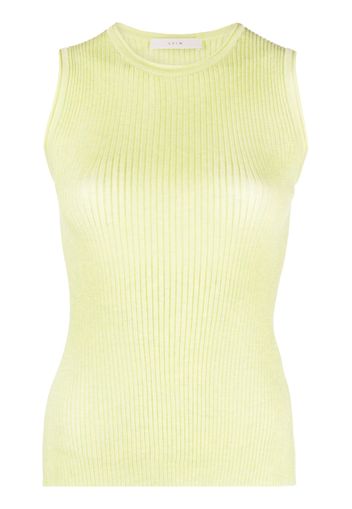 LVIR Ribbed back-slit top - Verde