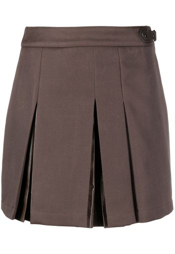 LVIR pleated wool-blend miniskirt - Marrone