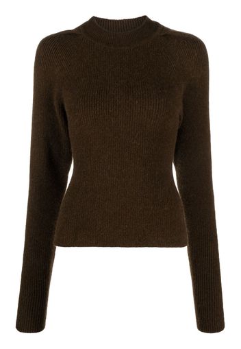 LVIR ALPACA BLEND BACK STRING POINT KNIT - Marrone