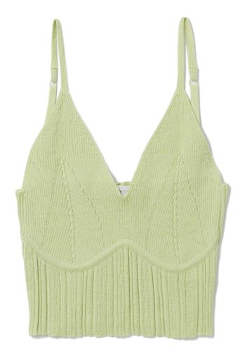 LVIR ribbed-knit cropped top - Verde