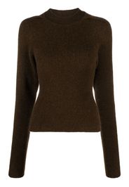 LVIR ALPACA BLEND BACK STRING POINT KNIT - Marrone