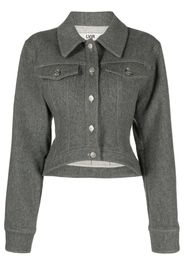 LVIR curved-hem button-up jacket - Grigio