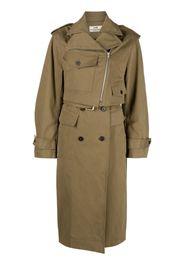 LVIR wide-lapels belted trench - Verde