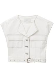 LVIR button-up cropped vest - Bianco