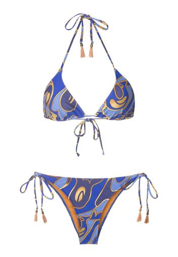 Lygia & Nanny Set bikini con stampa - Blu