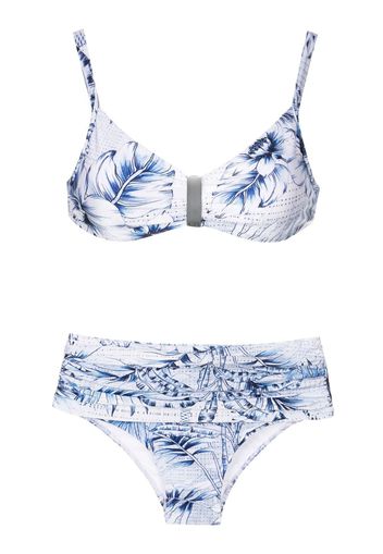 Lygia & Nanny Bikini con stampa Palm Tree - Blu