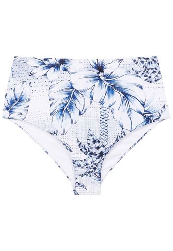 Lygia & Nanny Slip bikini con stampa Palm Tree - Blu