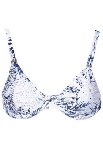 Lygia & Nanny Top bikini con stampa Palm Tree - Blu